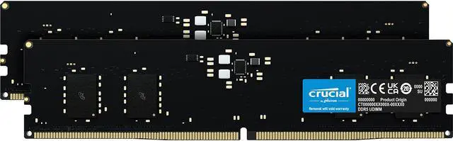 Crucial 64GB (2 x 32GB) DDR5 5600 (PC5 44800) Memory (Desktop
