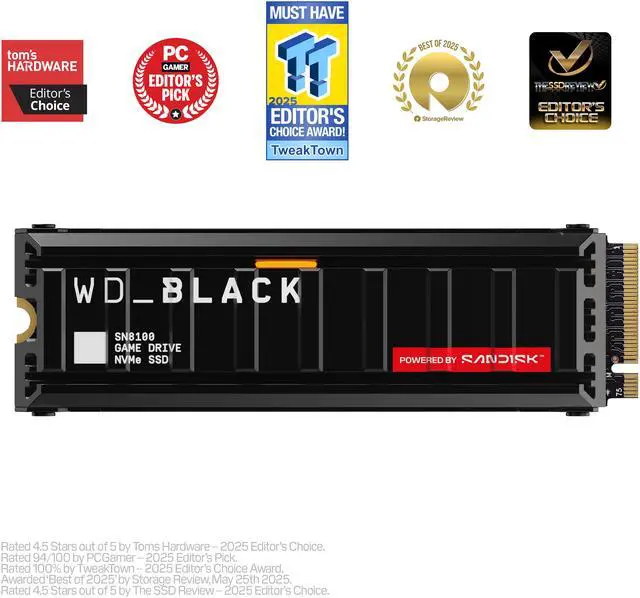 WD_BLACK SN8100 NVMe SSD - 4TB, With Heatsink, M.2 2280 PCI