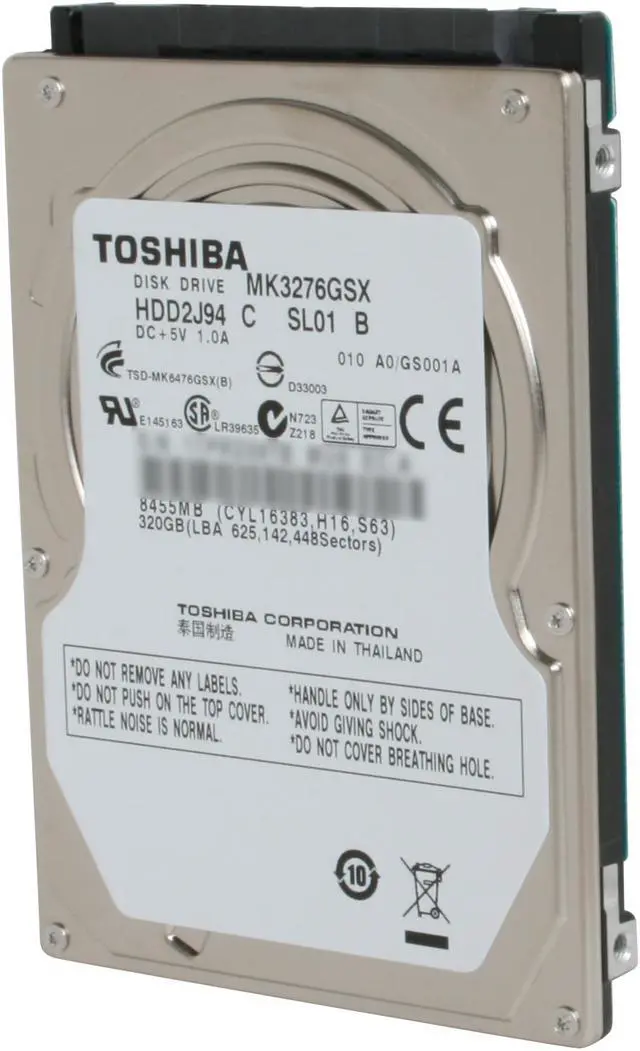 TOSHIBA MK3276GSX 320GB 5400 RPM 8MB Cache SATA 3.0Gb/s 2.5