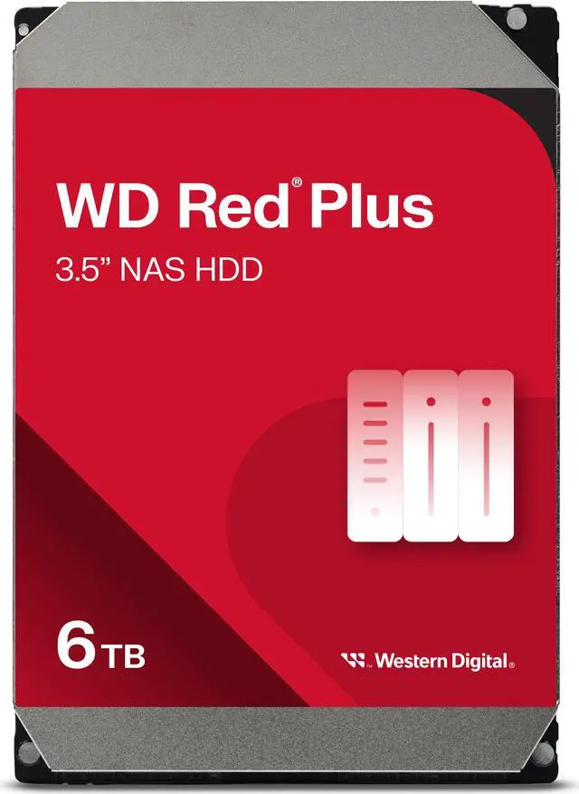 WD Red Plus WD60EFPX 6TB 5400 RPM 256MB Cache SATA 6.0Gb/s 3.5