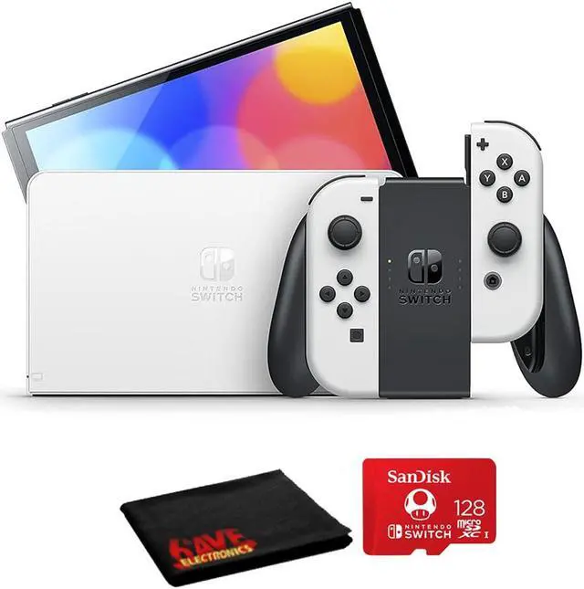 Nintendo Switch OLED Model w/ White Joy-Cons and 128GB Micro SD