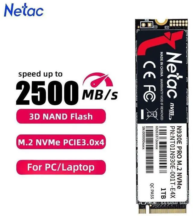 Netac 512GB M.2 2280 Internal SSD PCIe Gen3x4 NVMe Solid State