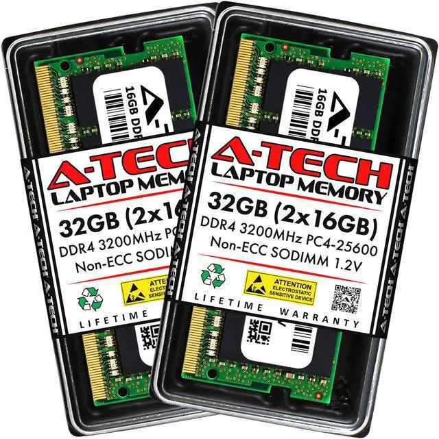 A-Tech 32GB (2x16GB) DDR4 3200MHz SODIMM PC4-25600 Non-ECC