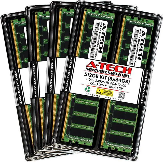 A-Tech 512GB (8x64GB) 4Rx4 PC4-19200L DDR4 2400 MHz ECC LRDIMM