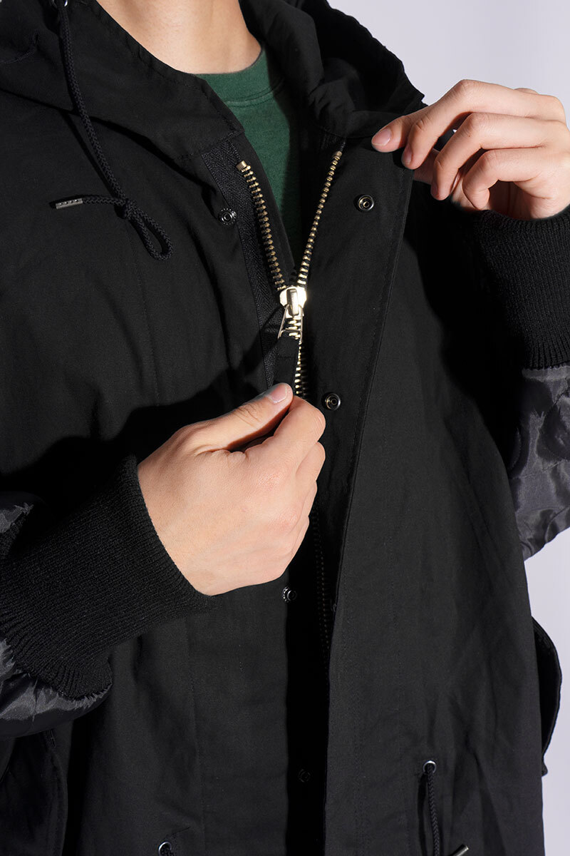 77CIRCA circa make layered m-51 coat - BLACK