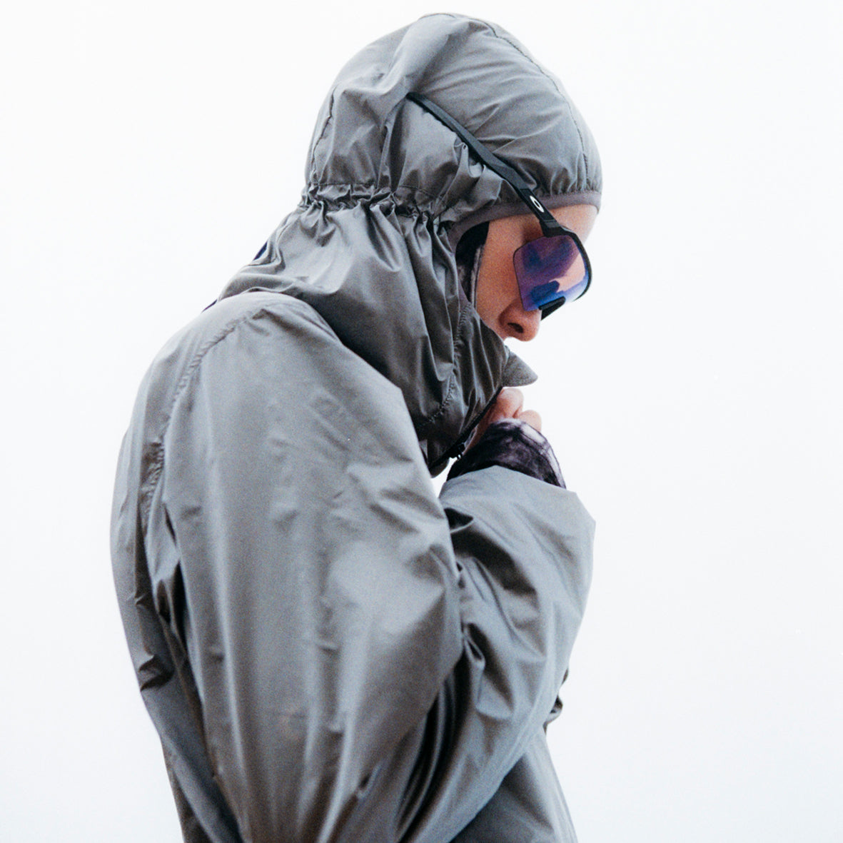 LIMONTA CHAMBRAY NYLON ZIP UP PARKA