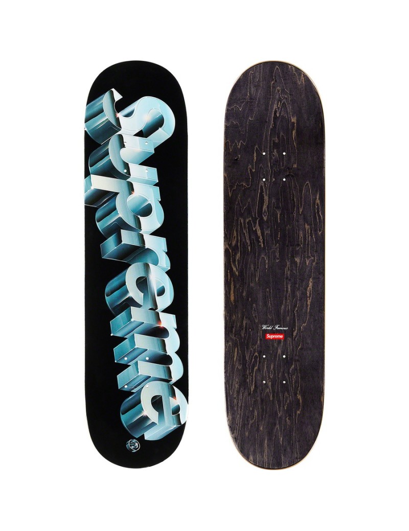 Supreme 'Chrome Logo' Skateboard Deck (black)