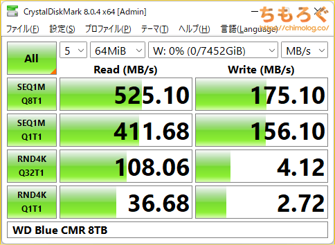 WD80EAZZ（WD Blue 8TB）レビュー：安いのにHGST製でCMR方式のHDD | ち