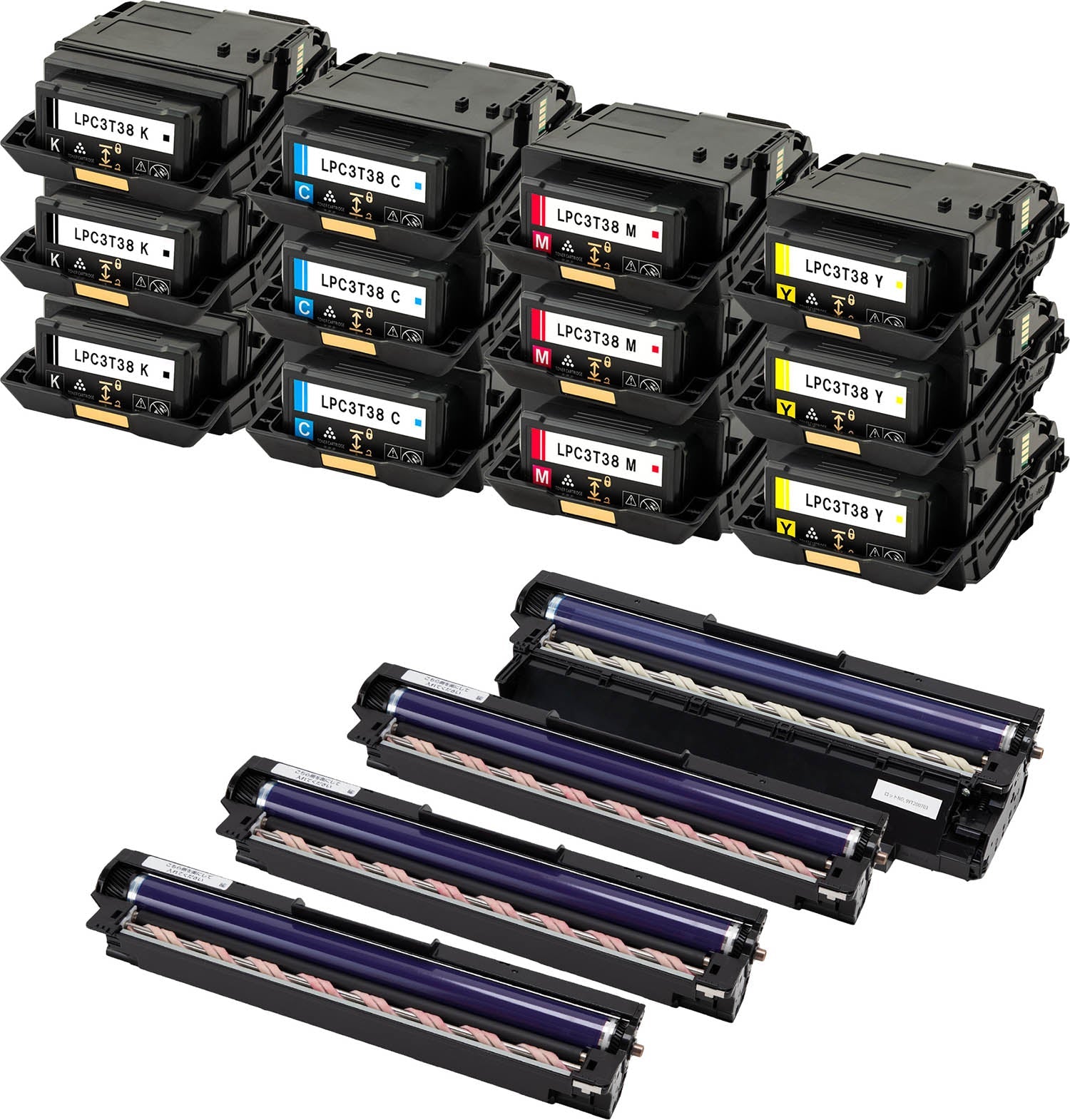 エプソン用 LPC3T38 互換トナー 4色＋LPC3K17 国内再生 感光体ユニット 4色