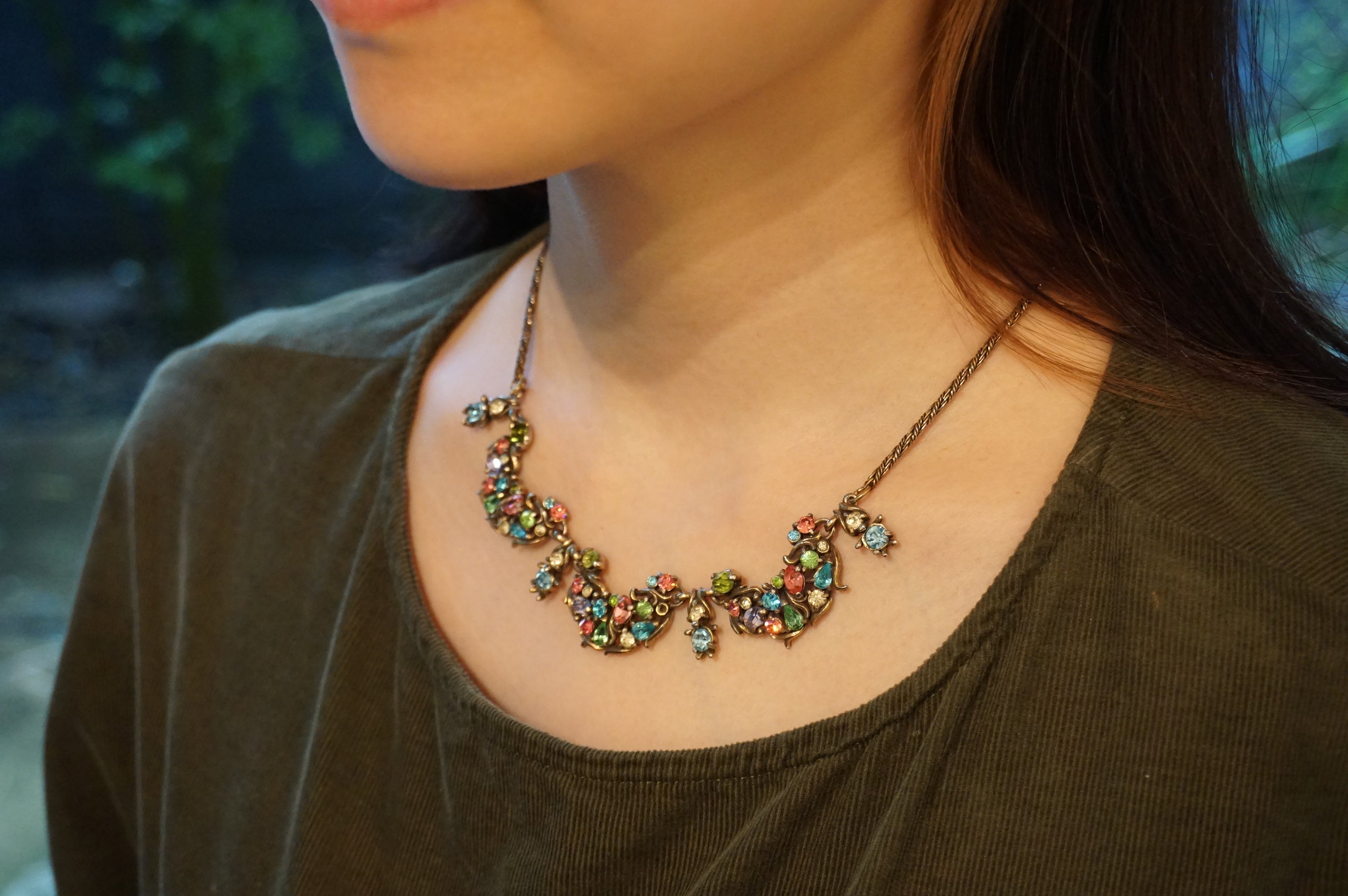 Hollycraft（ホリークラフト）カラーストーンネックレス／ヴィンテージ