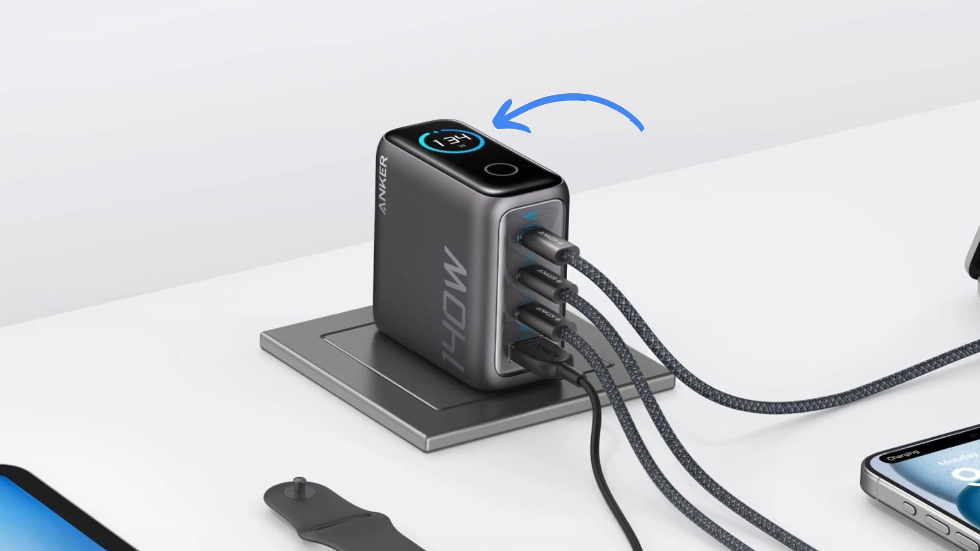 Anker's new 140W charger with a built-in display is available now