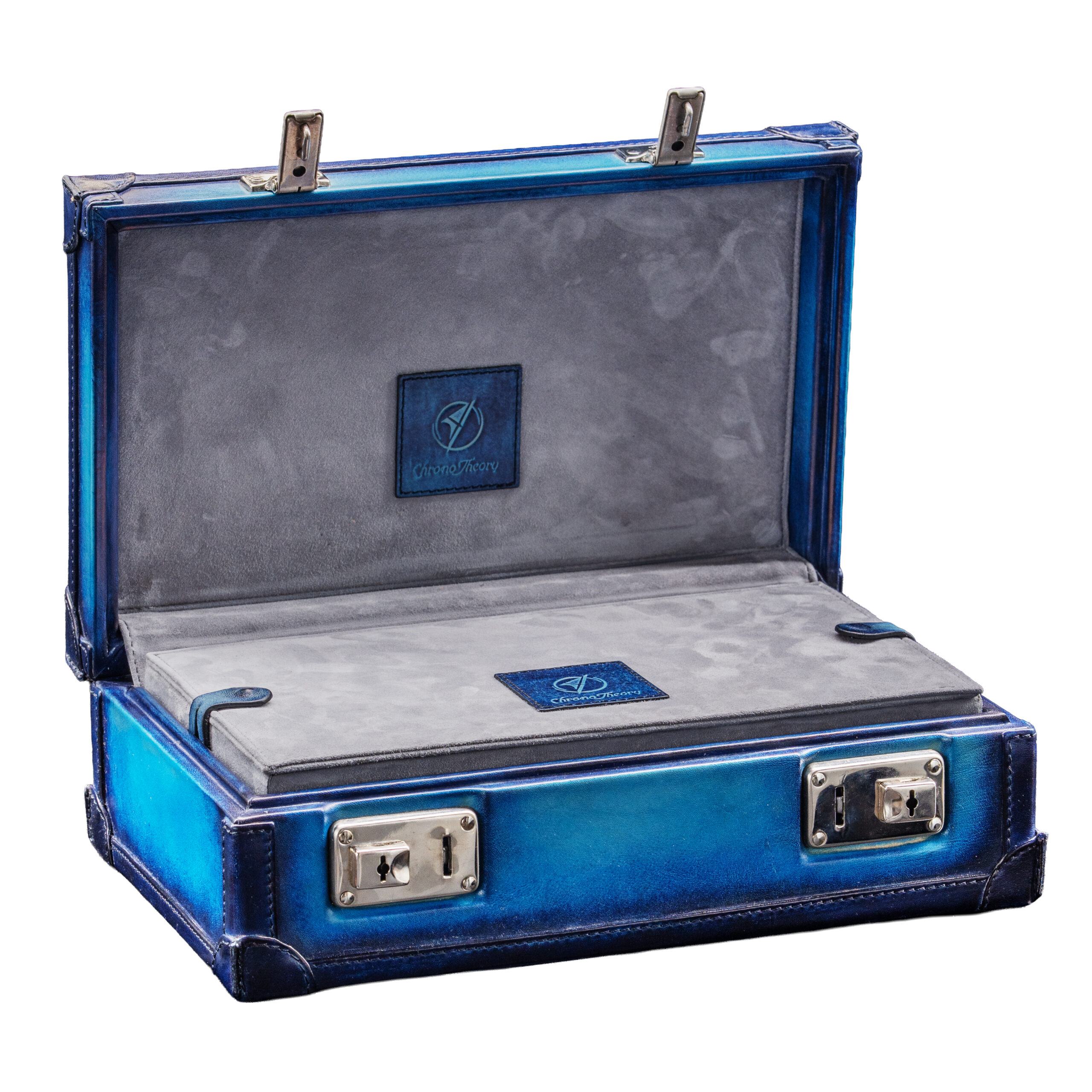 BOSPHORUS LEATHER WATCH CASE 8 PATINA SKY BLUE 2 LOCK [INNER COVER