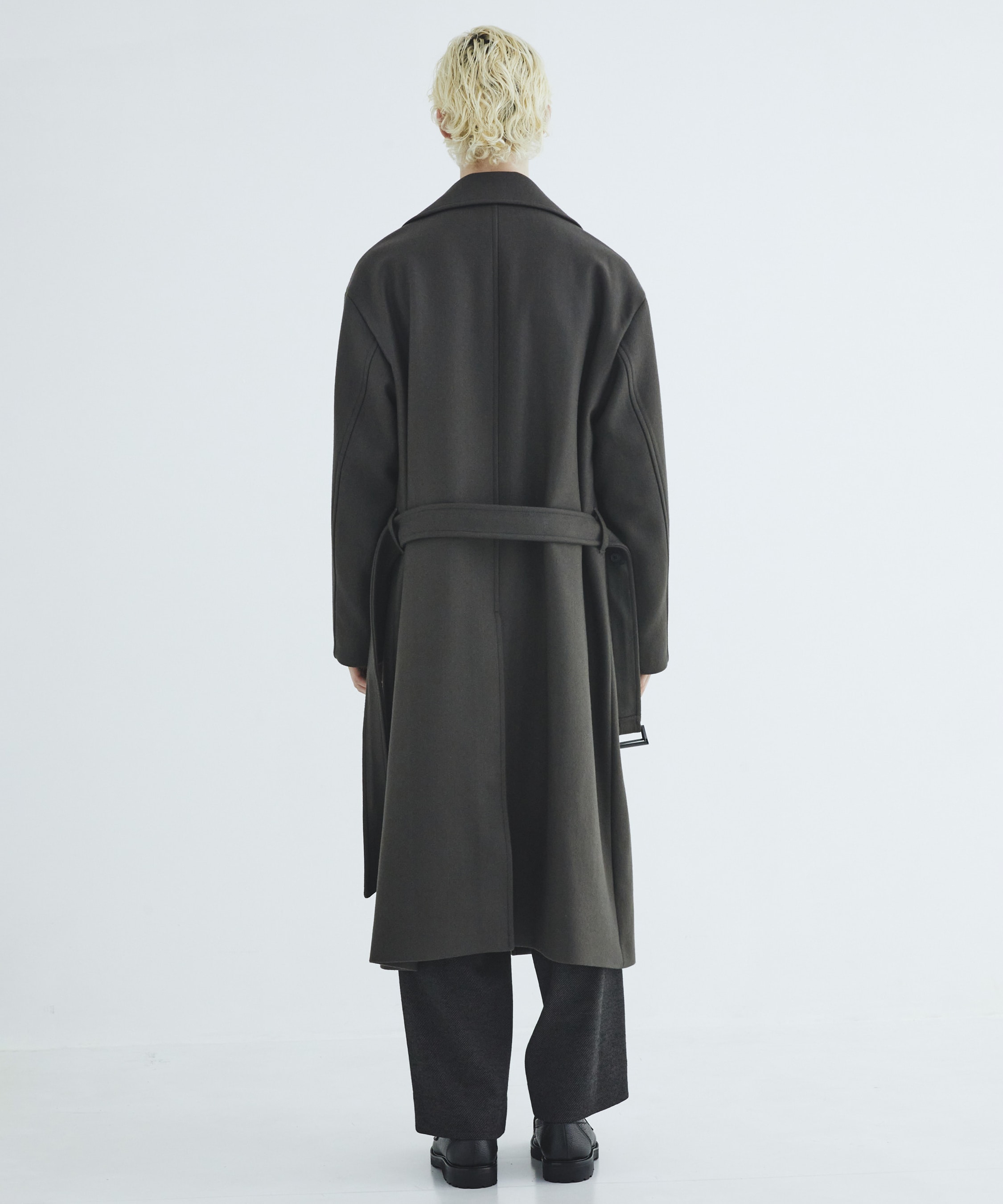 再入荷】Premium meltonベルテッドコート(1 DARK GREY): : メンズ