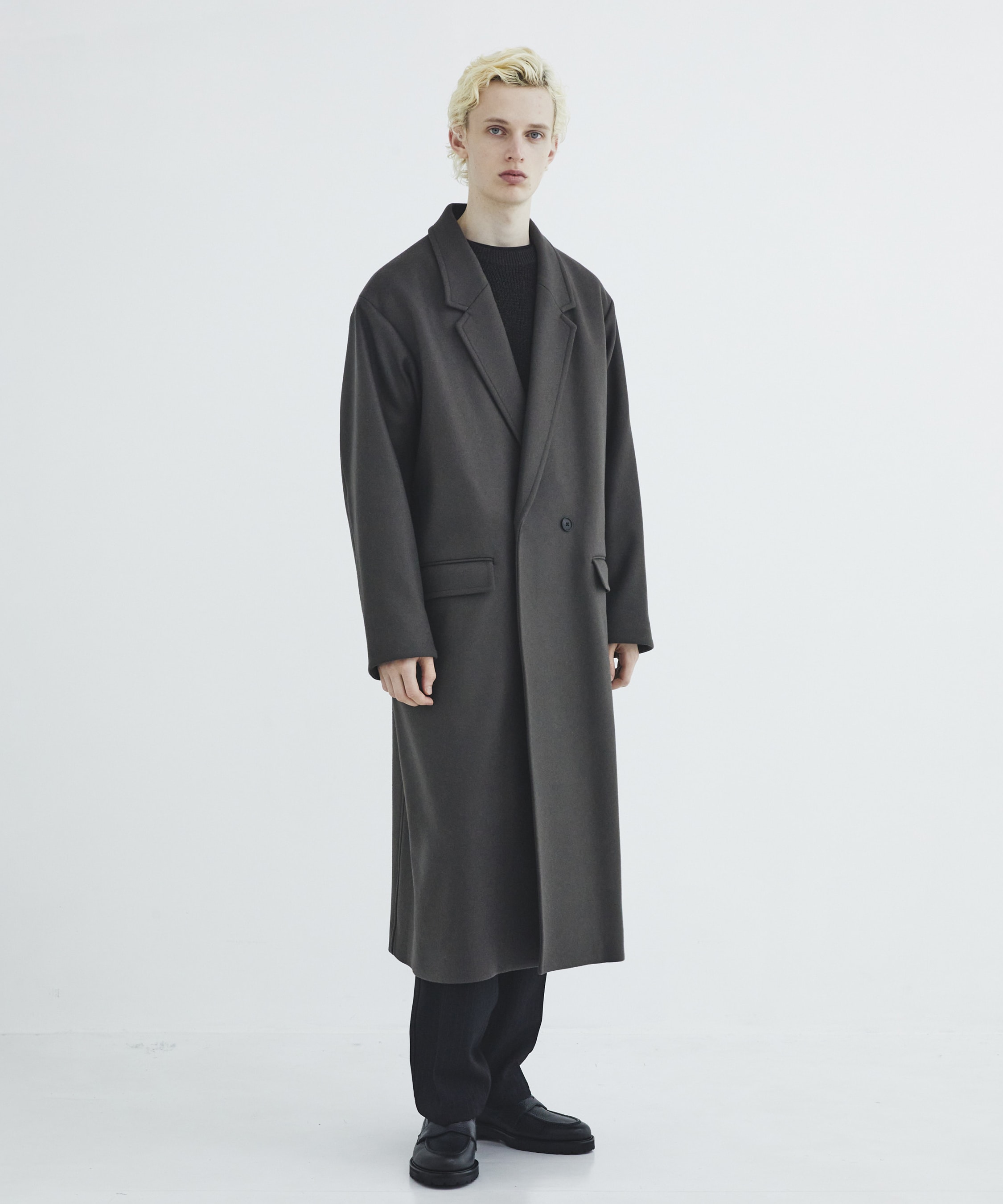 Premium meltonオーバーチェスターコート(1 DARK GREY): : メンズ