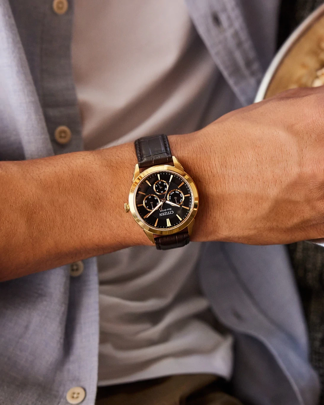 Rolan Black Dial Leather Strap BU2112-06E | CITIZEN