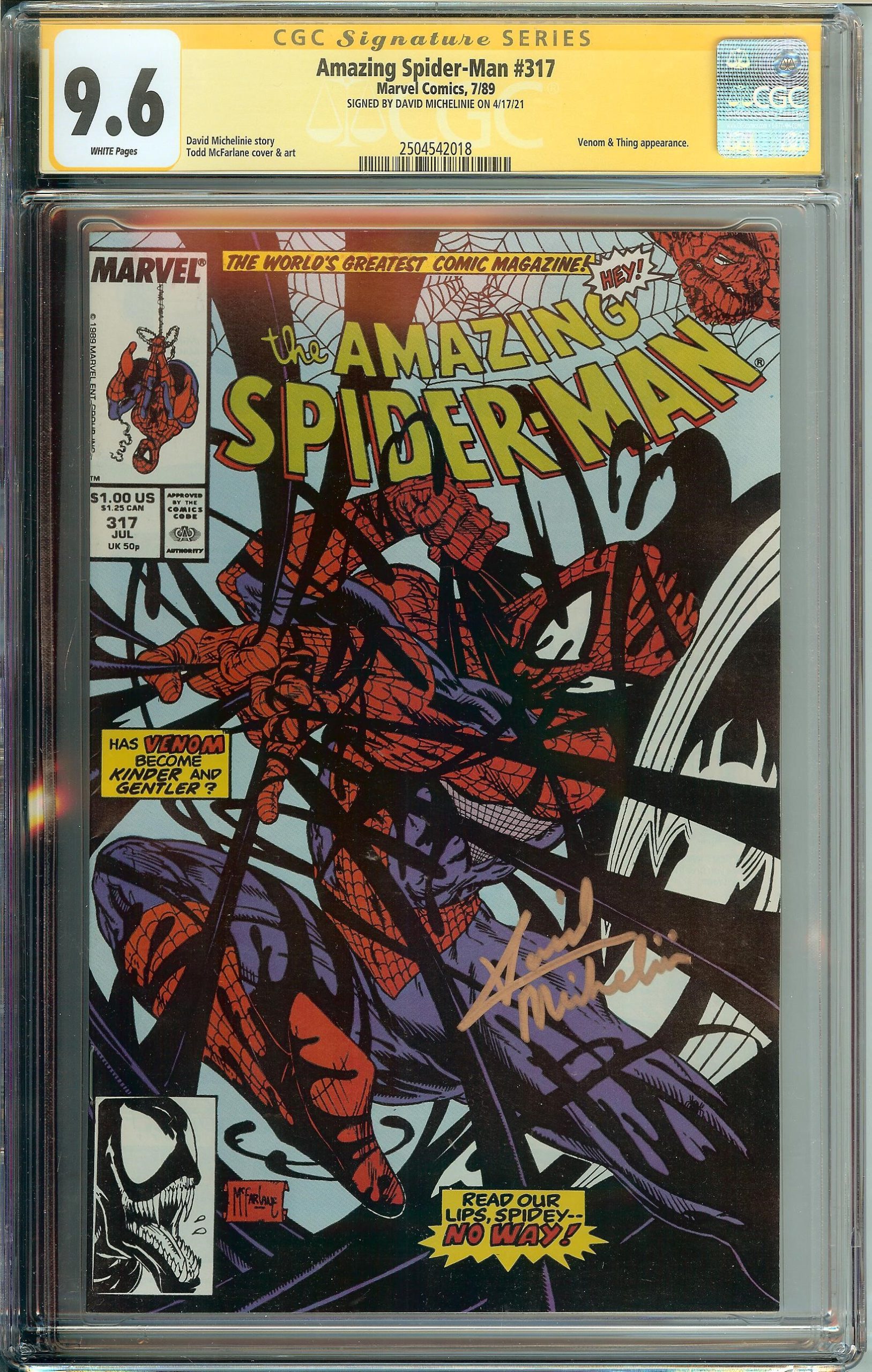 Amazing Spider-Man #317 SS CGC 9.6 Auto. Michelinie Venom