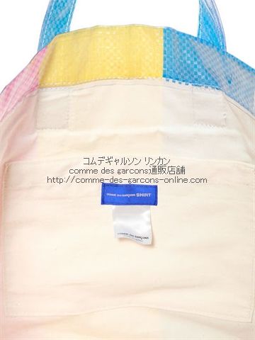 コムデギャルソン・シャツPVCビニールトートバッグ（白青黄ピンクなど