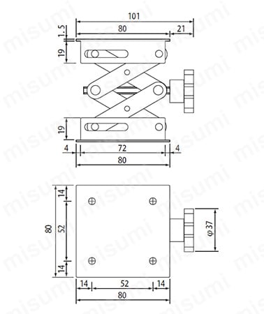 6-448-01 | ラボラトリージャッキ 耐荷重8～45kg | アズワン | MISUMI