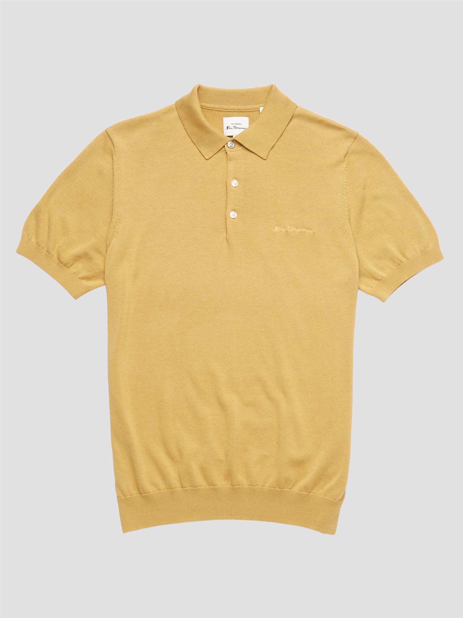 Signature Knitted Polo Shirt - Pale Yellow in Pale Yellow - Ben