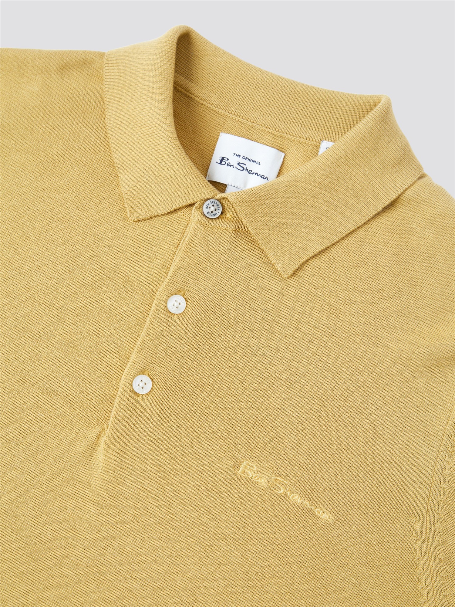 Signature Knitted Polo Shirt - Pale Yellow in Pale Yellow - Ben