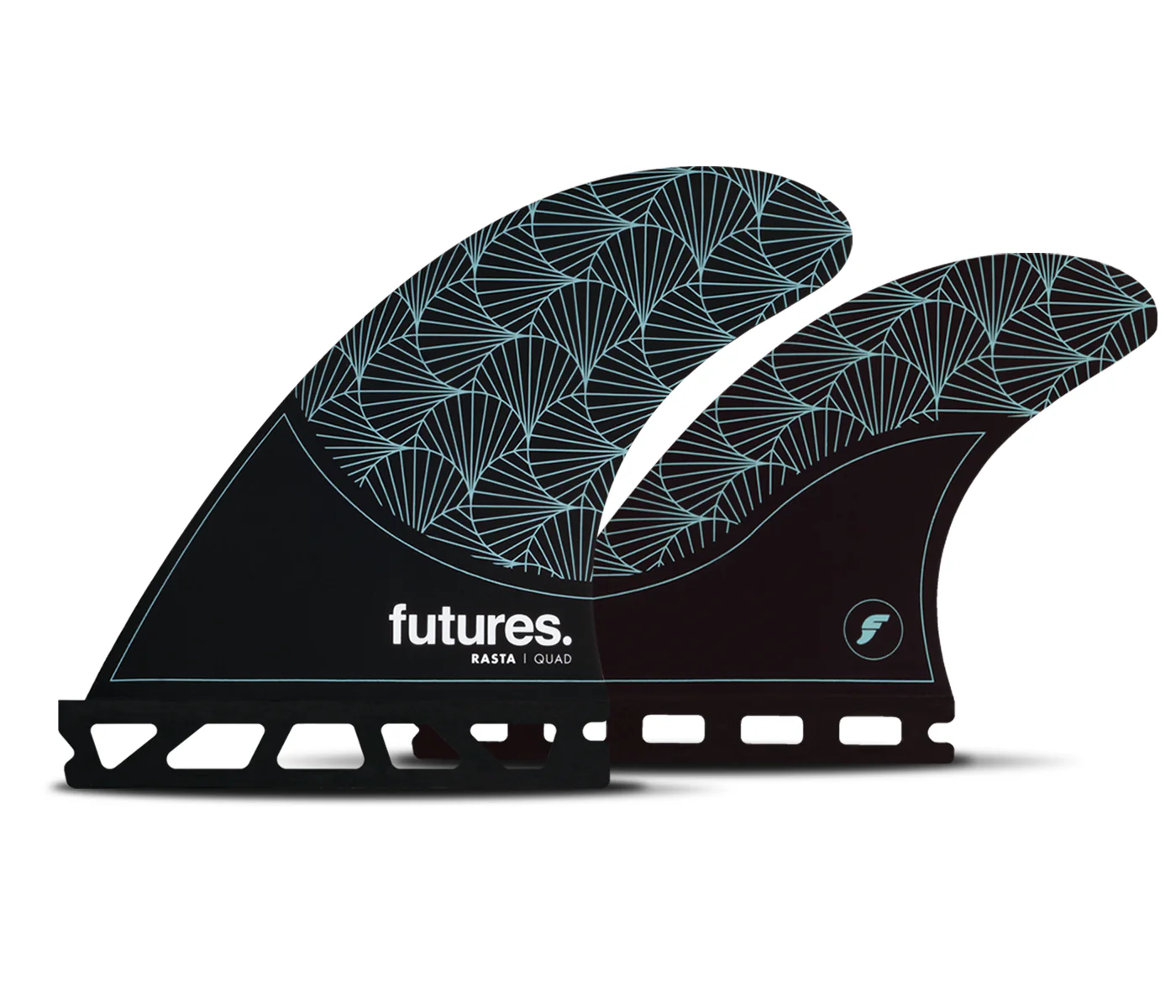 Buy the Futures Rasta Quad OSFM Black Teal Fins Online Now