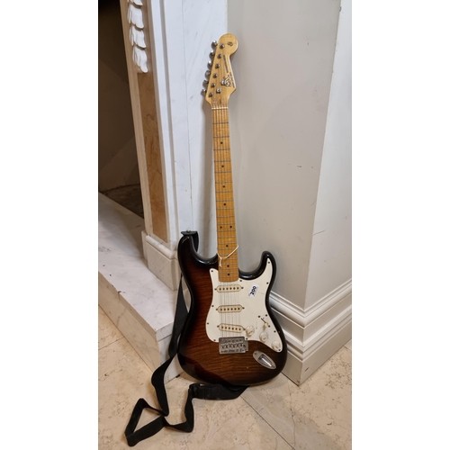 A SX Custom Handmade Traditional Series electric guitar in a