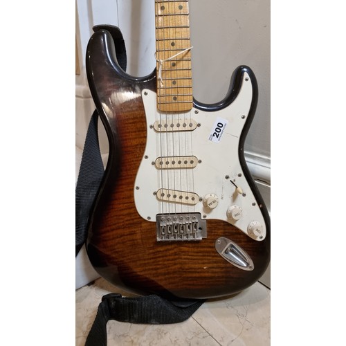 A SX Custom Handmade Traditional Series electric guitar in a