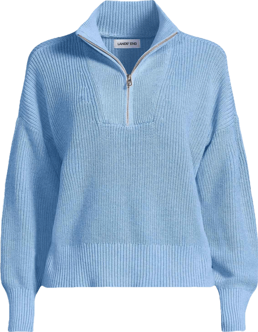 Lands' End Women's Drifter Shaker Wedge Quarter Zip Sweater - Macy's