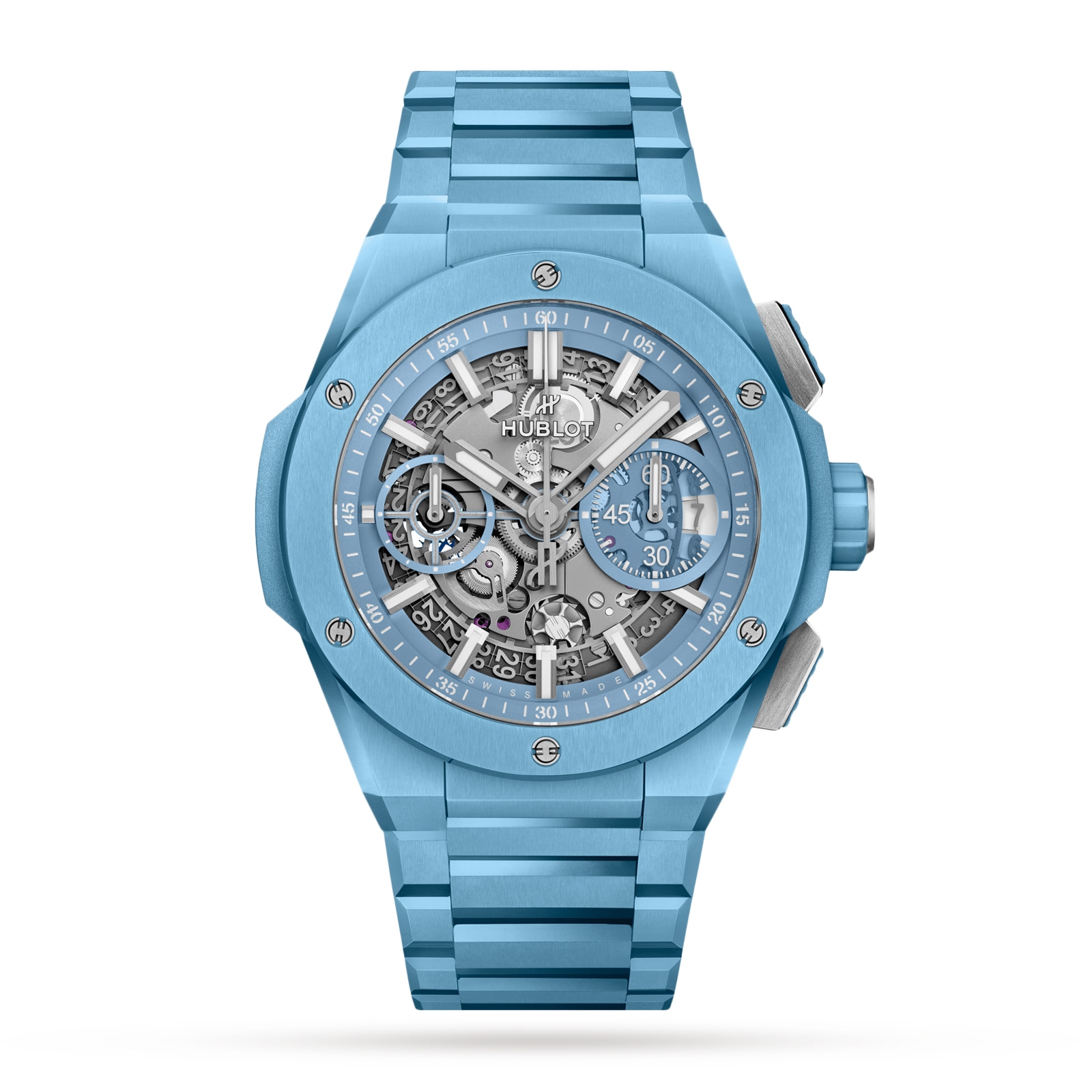 Hublot Big Bang Integrated Sky Blue Ceramic 42mm Mens Watch 451.EX