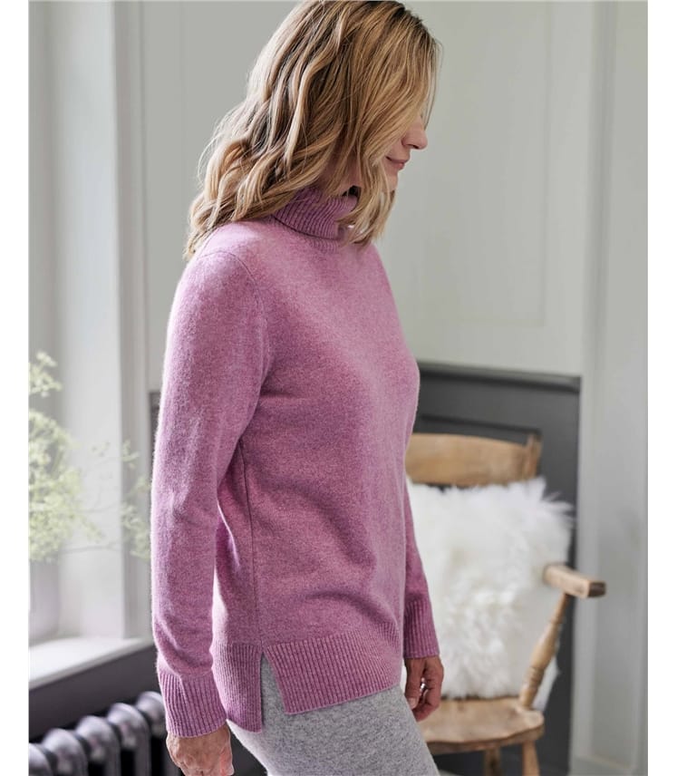 Lavender Mist | Luxurious Cashmere Boxy Turtle Neck Sweater