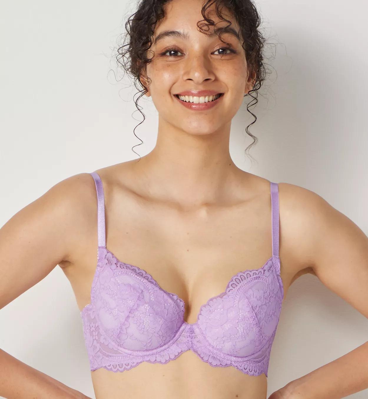 Daily AMOSTYLE 3/4 カップブラ プチプラ ブラ＆ショーツセット レース