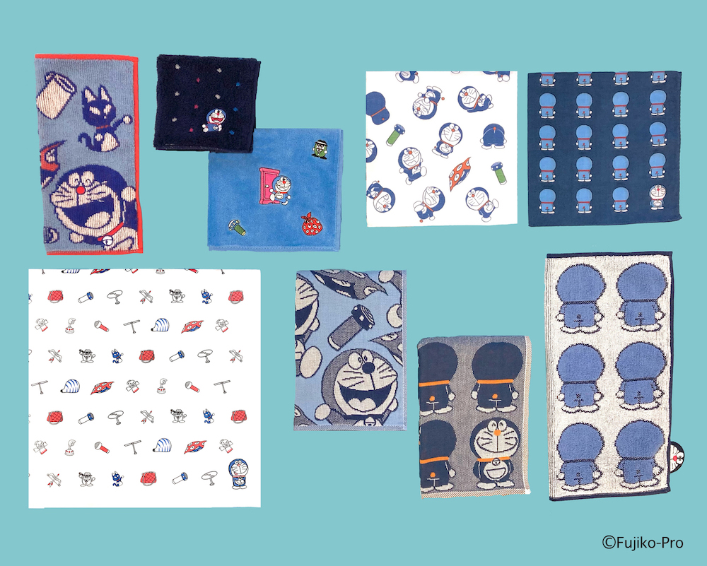 シンプルなデザインが大人かわいいドラえもんのハンカチが新登場