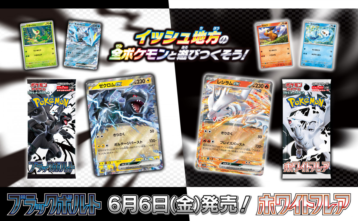 ポケカ新パック「ブラックボルト」「ホワイトフレア」6月6日発売