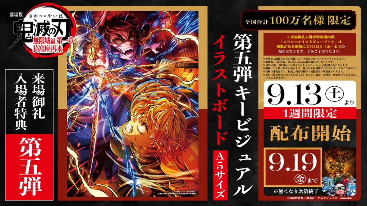 鬼滅の刃』新たな入場者特典配布へ 善逸VS獪岳のイラストボード