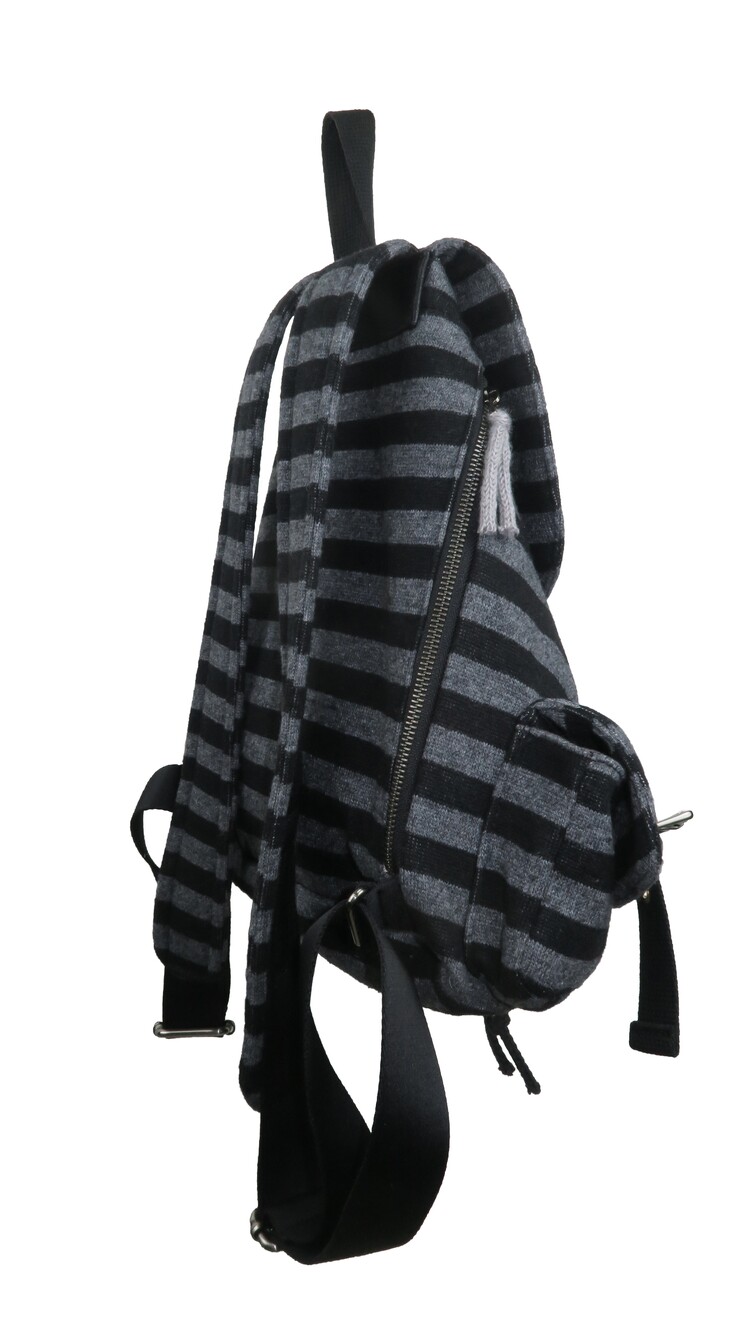 Wool stripe backpack_black
