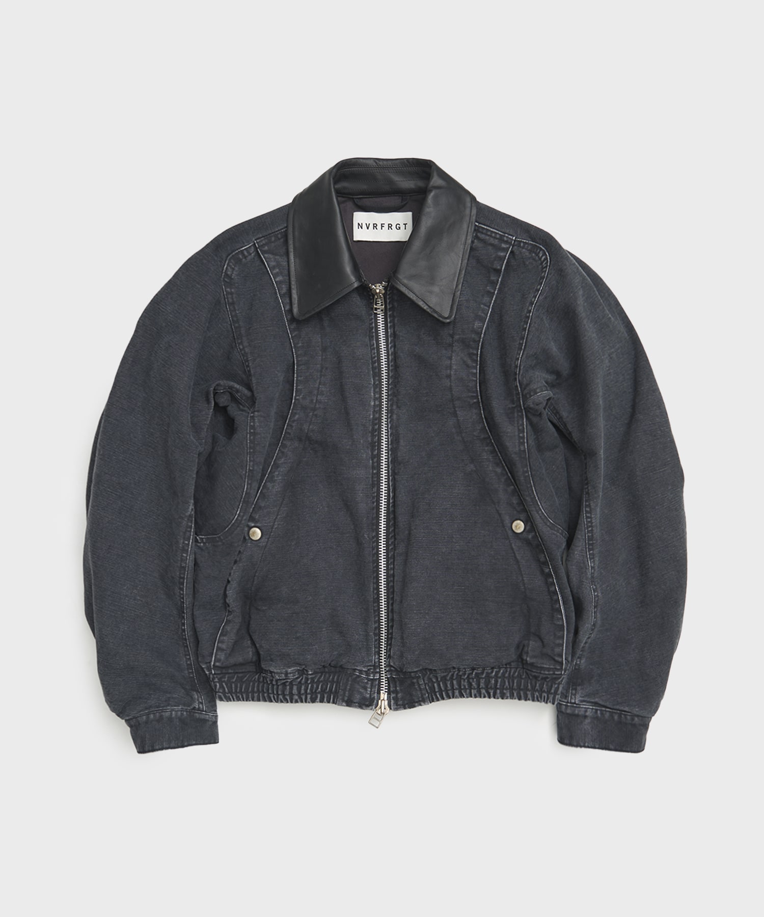 別注 Leather collar utility jacket(1 BLACK): NVRFRGT: MENS｜CONZ