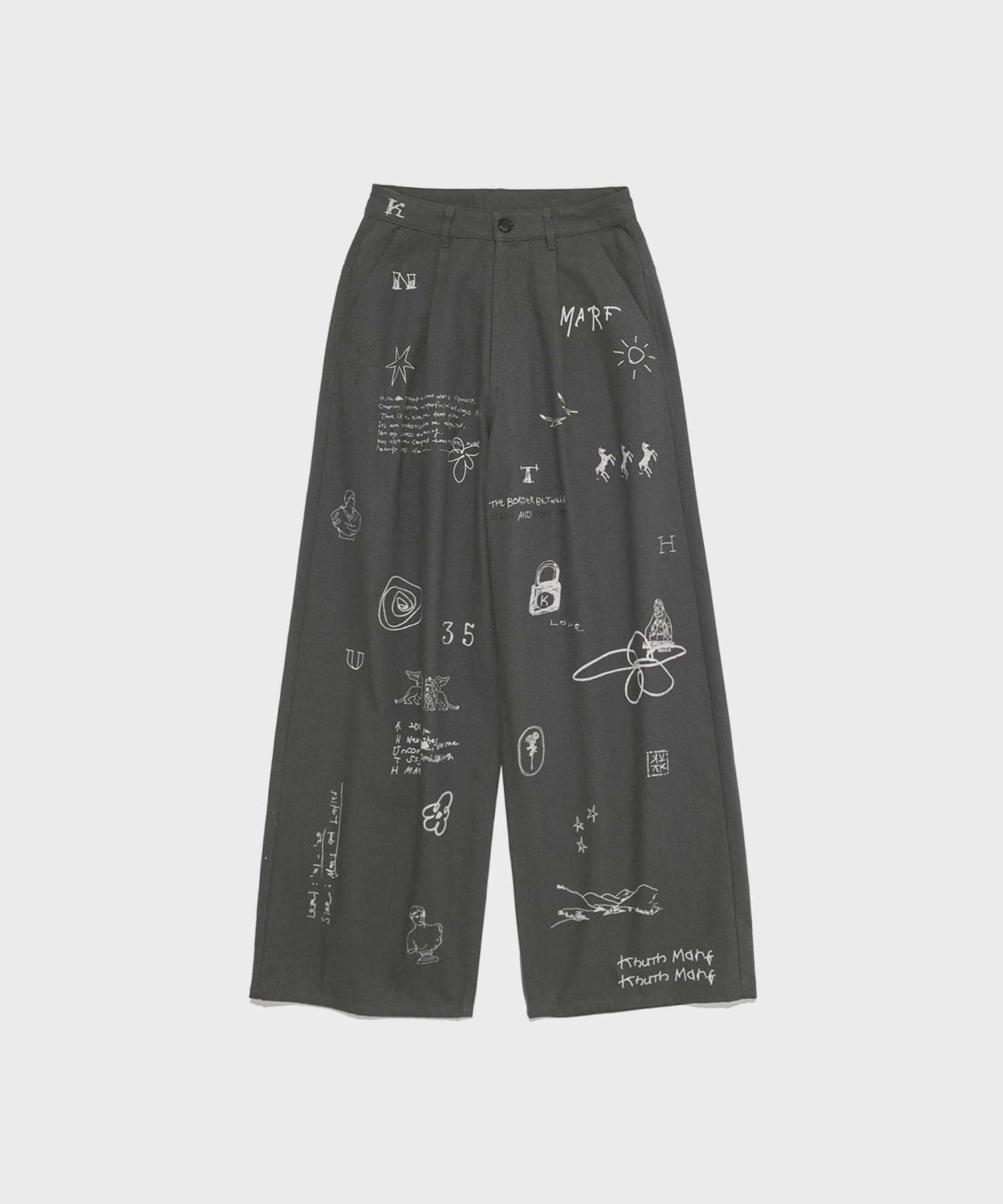 別注 high waist tattoo pants(XS DARK GREY): Knuth Marf: WOMENS