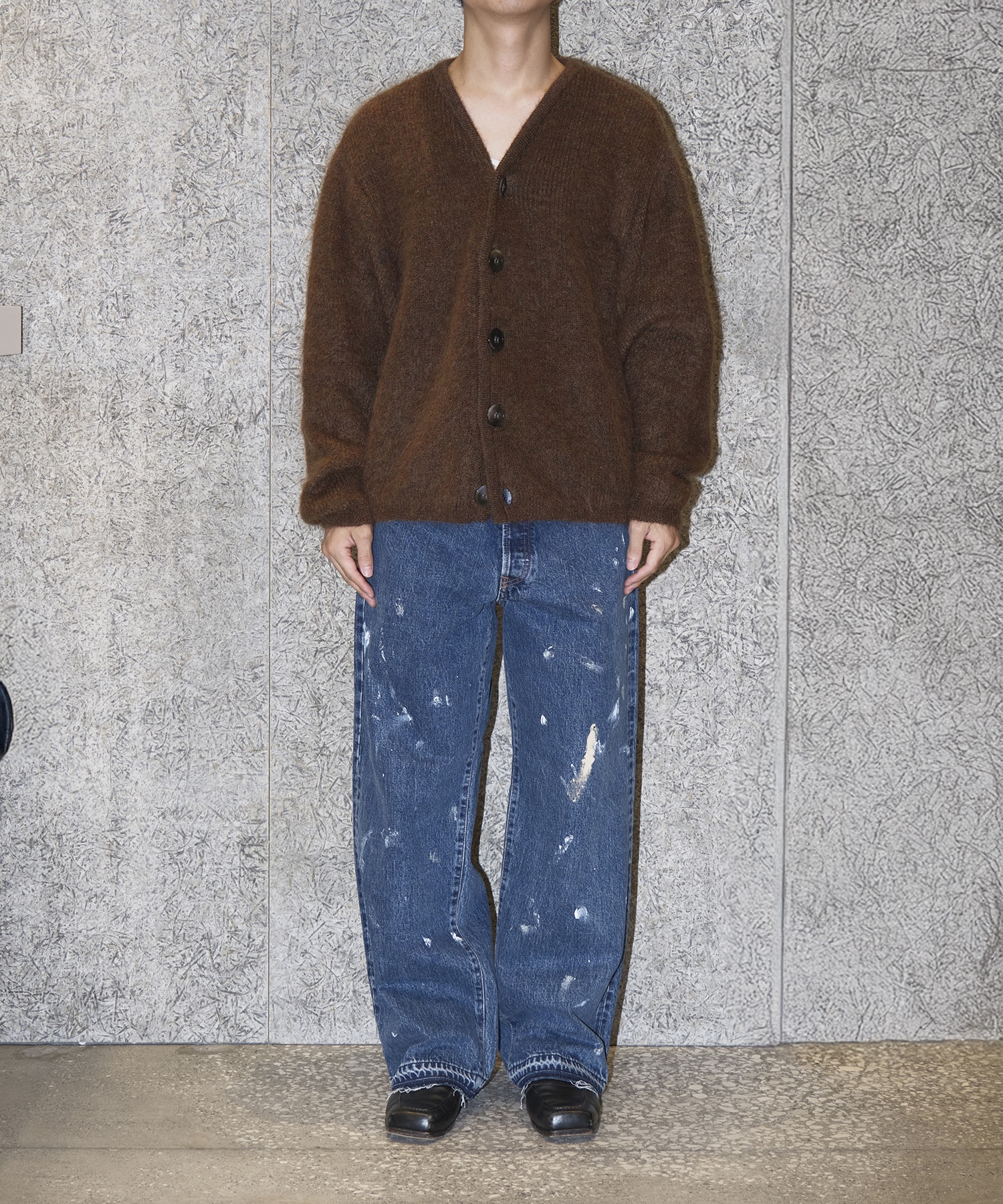 JUVENILE MOHAIR CARDIGAN(42 BROWN): KOOKY ZOO: MENS｜CONZ ONLINE STORE