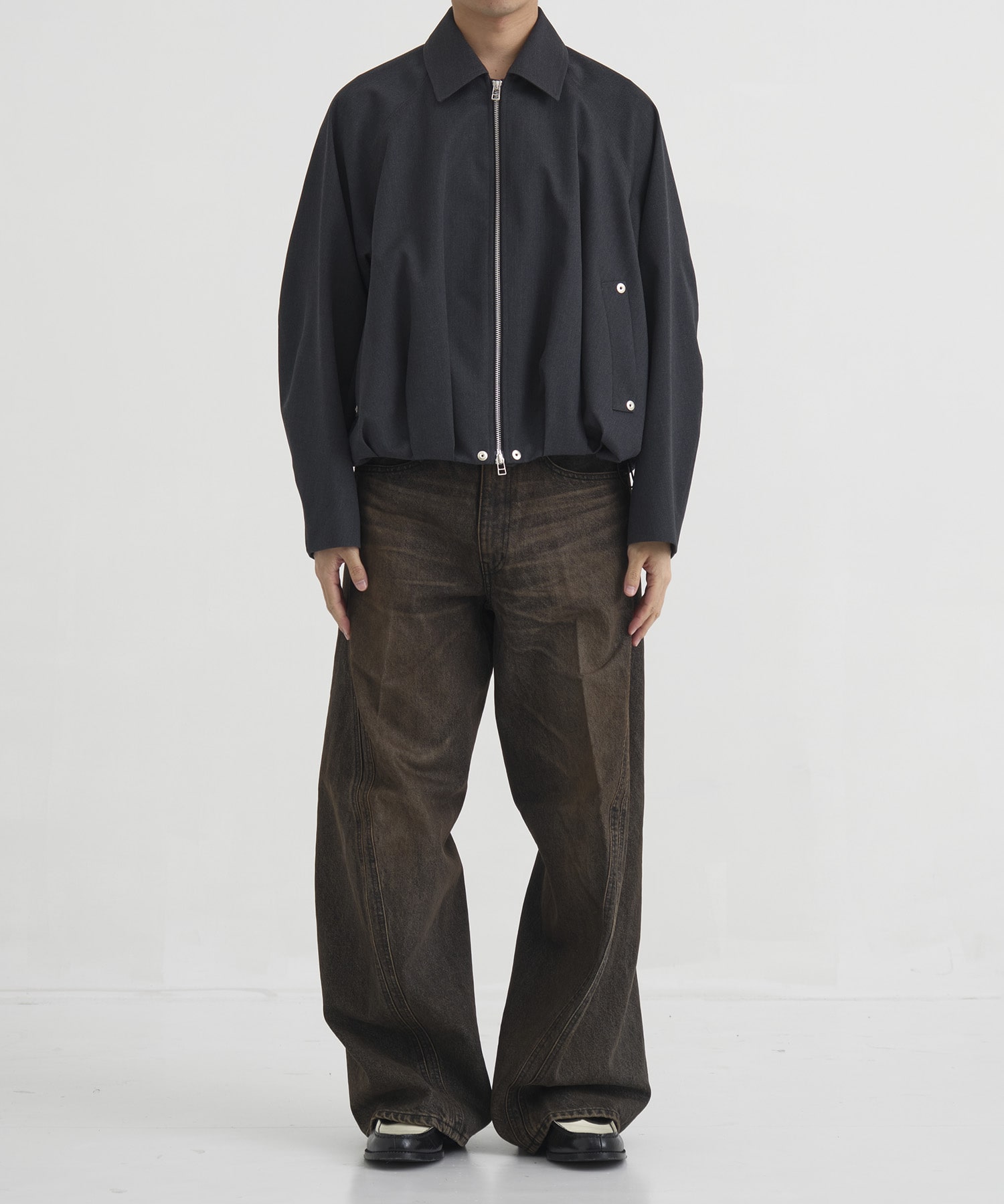 BALOON ZIP UP JACKET(1 DARK GREY): CONZ: MENS｜CONZ ONLINE STORE