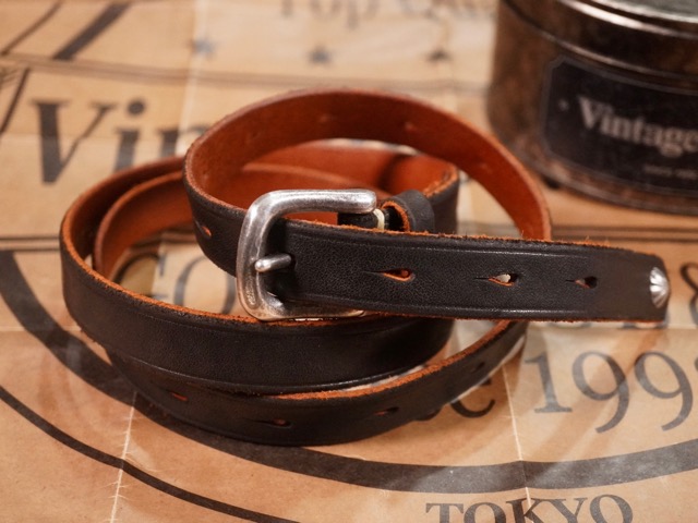 VINTAGE WORKS : LEATHER BELT ” DH5739 CH-4 ” ” CHASIN TEA CORE