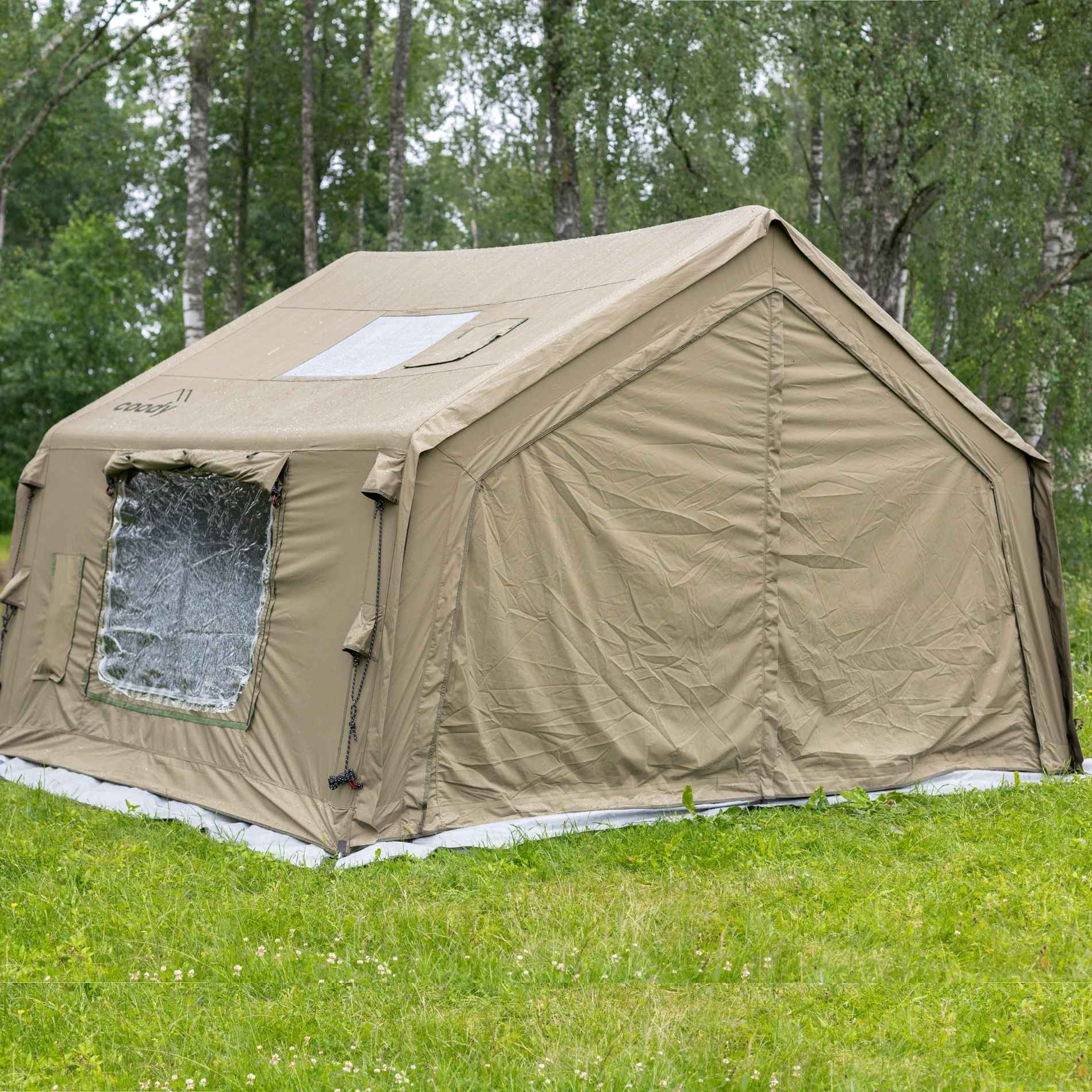 Green Inflatable Tent 🏕️ Coody 8.0 with Custom Tent Carpet
