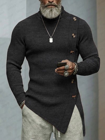 Stylish Asymmetric Cut Elastic Knit Top – COOFANDY