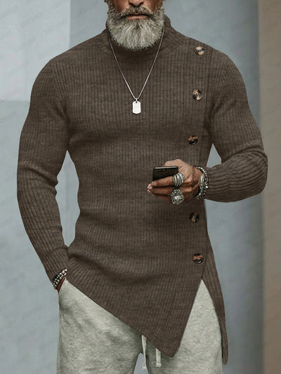 Stylish Asymmetric Cut Elastic Knit Top – COOFANDY