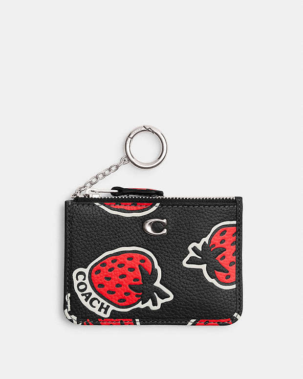 公式】COACH – コーチ | ミニ スキニー ID ケース・ストロベリー プリント