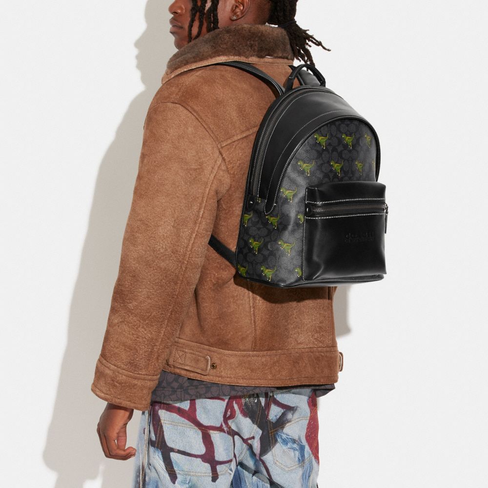 COACH® Outlet | Charter Backpack In Signature Canvas With Rexy Print