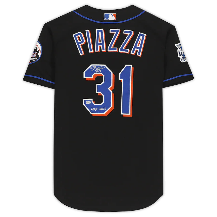 Mike Piazza Autographed Black Mitchell & Ness Mets Authentic