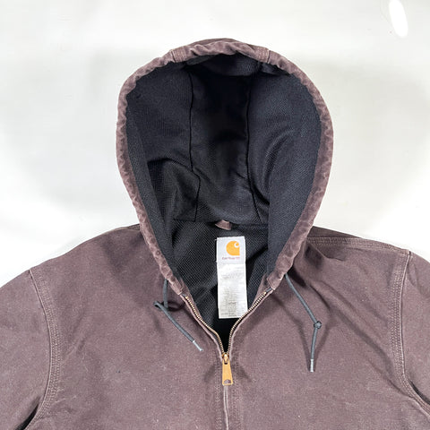 Modern 2009 Carhartt J25 DKB Brown Duck Canvas Hooded Active