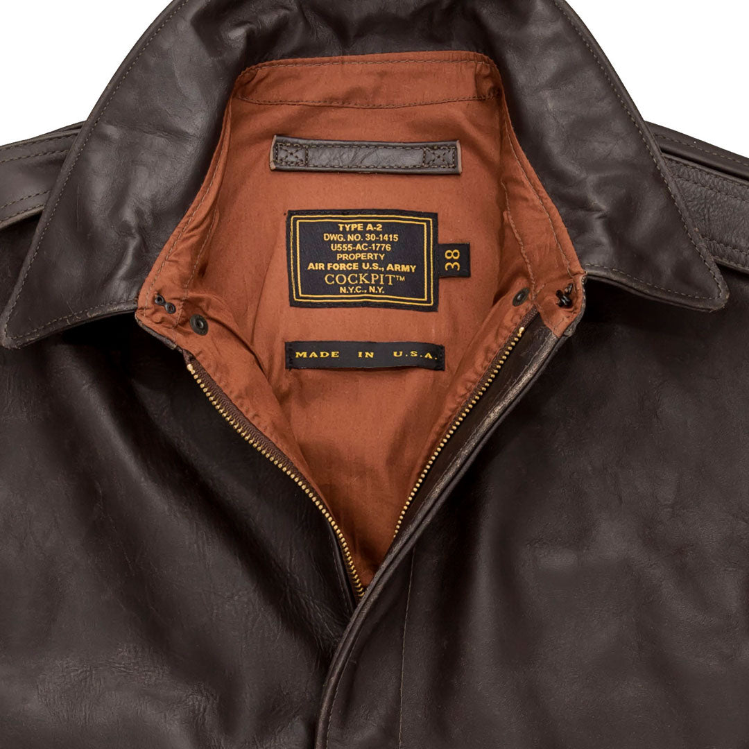 A2 Horsehide Leather Jacket | Brown Leather Bomber Jacket