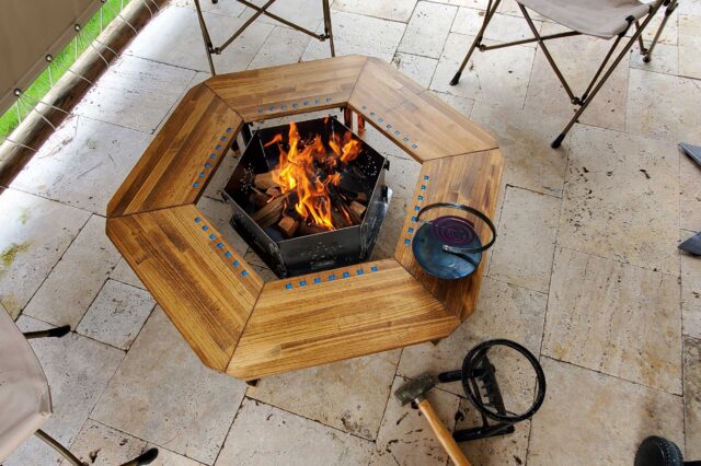 ヘキサテーブル – キャンプ・アウトドア用品・アイアン家具・ガラス