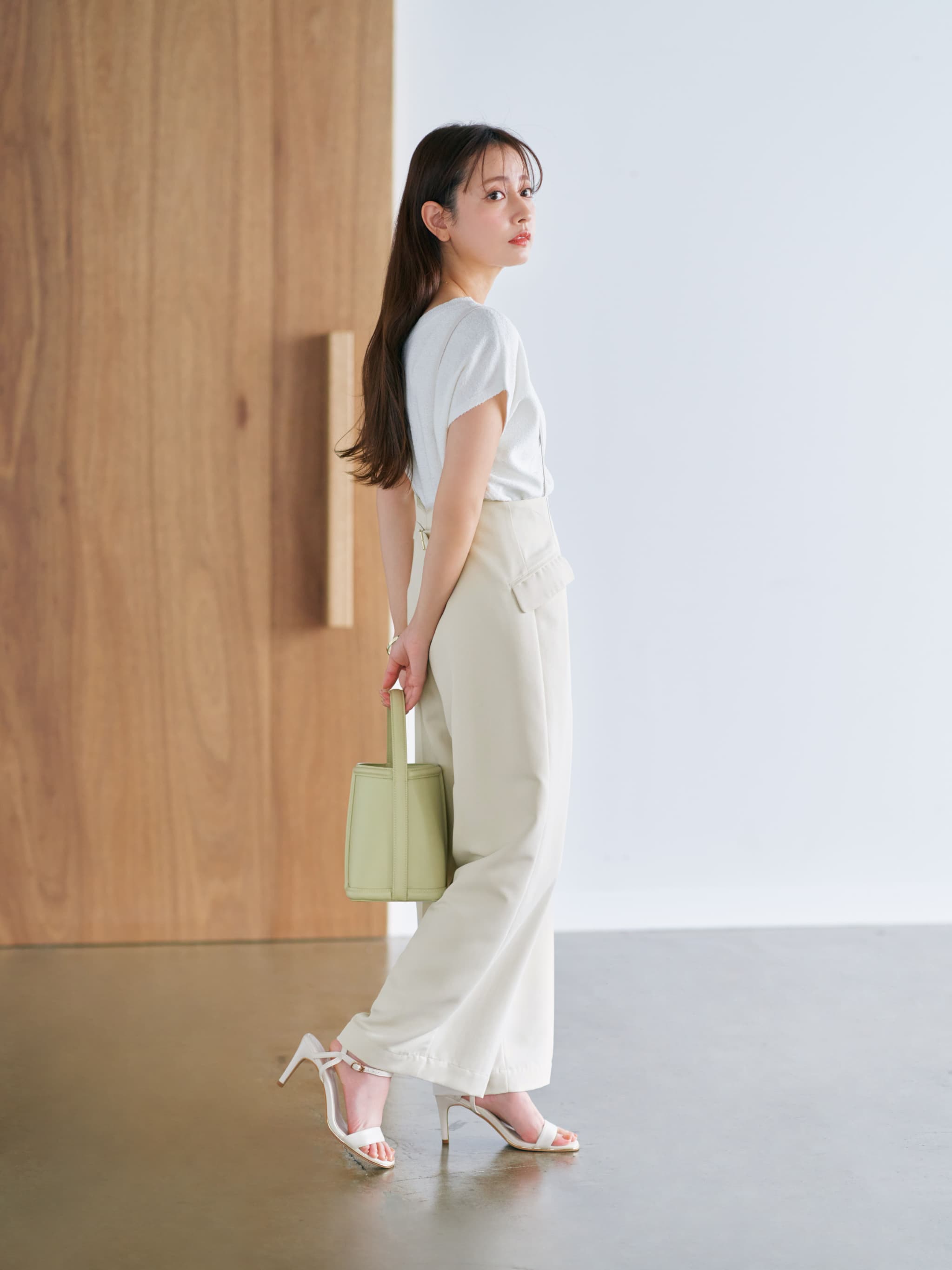 ゴールドバックルフラップデザインサロペット-short & regular | 小柄